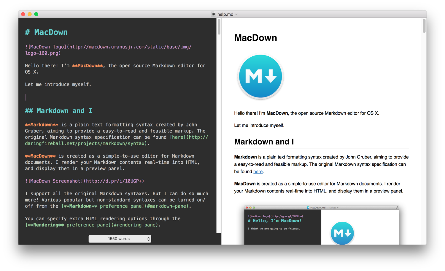 Macdown editor